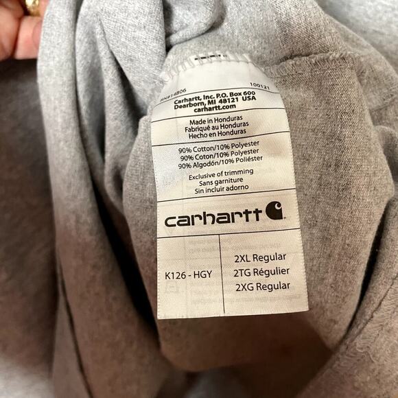 CARHARTT Men's XXL Gray Long Sleeve Pocketed Original Fit Work Shirt w Logo EUC - Picture 7 of 7